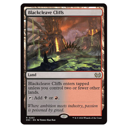 Blackcleave Cliffs 263 card from the Magic The Gathering set Duskmourn: House of Horror Commander