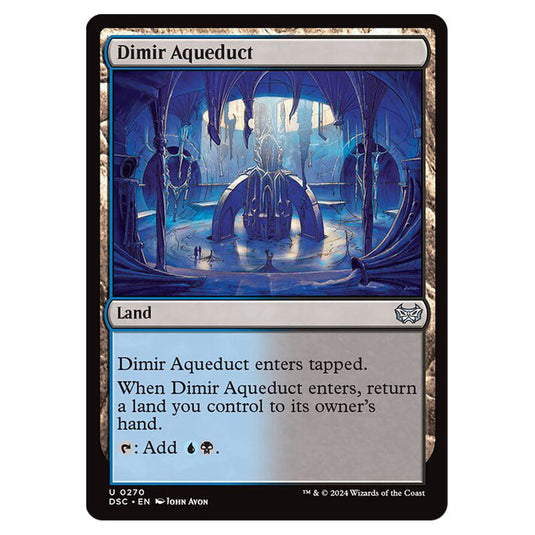 Dimir Aqueduct 270 card from the Magic The Gathering set Duskmourn: House of Horror Commander