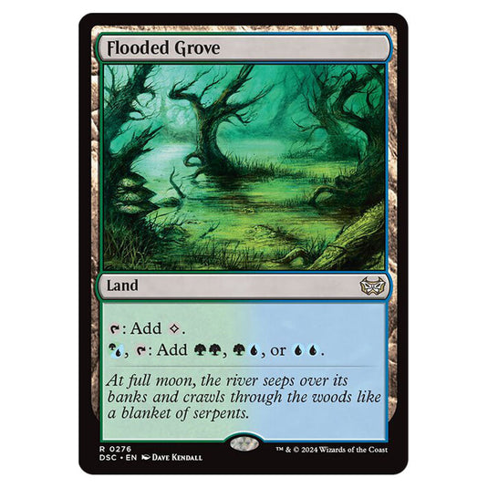 Flooded Grove 276 card from the Magic The Gathering set Duskmourn: House of Horror Commander