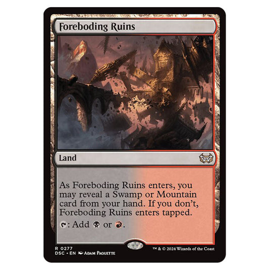 Foreboding Ruins 277 card from the Magic The Gathering set Duskmourn: House of Horror Commander