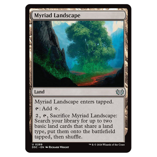 Myriad Landscape 289 card from the Magic The Gathering set Duskmourn: House of Horror Commander