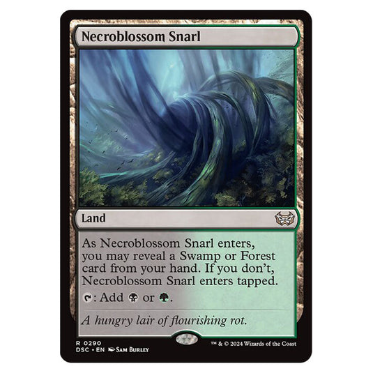 Necroblossom Snarl 290 card from the Magic The Gathering set Duskmourn: House of Horror Commander