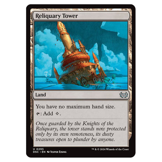 Reliquary Tower 295 card from the Magic The Gathering set Duskmourn: House of Horror Commander