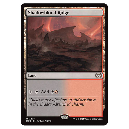 Shadowblood Ridge 296 card from the Magic The Gathering set Duskmourn: House of Horror Commander