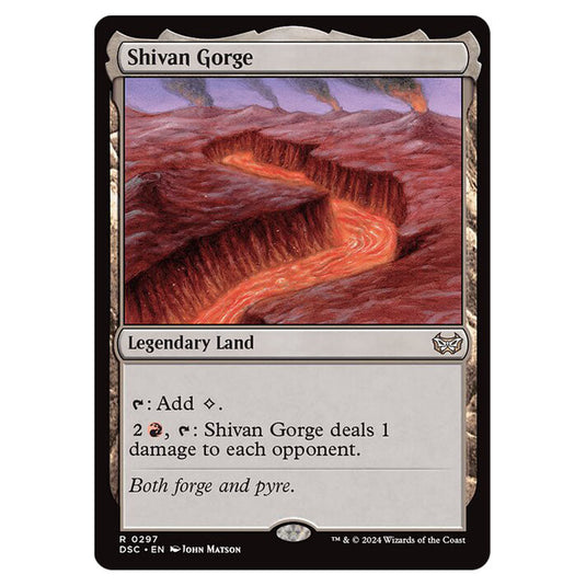 Shivan Gorge 297 card from the Magic The Gathering set Duskmourn: House of Horror Commander