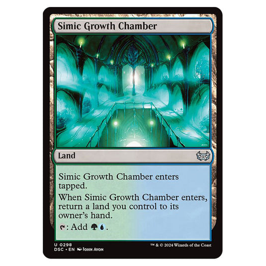 Simic Growth Chamber 298 card from the Magic The Gathering set Duskmourn: House of Horror Commander