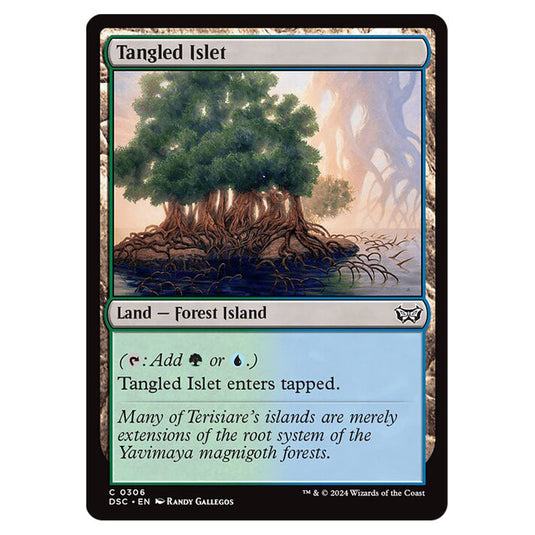 Tangled Islet 306 card from the Magic The Gathering set Duskmourn: House of Horror Commander