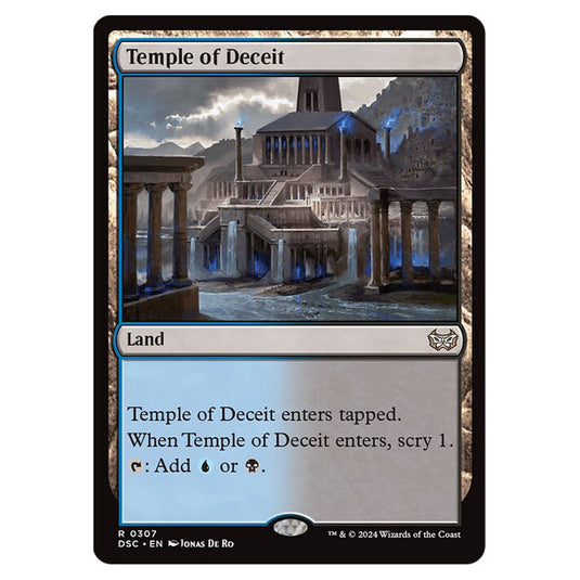 Temple of Deceit 307 card from the Magic The Gathering set Duskmourn: House of Horror Commander