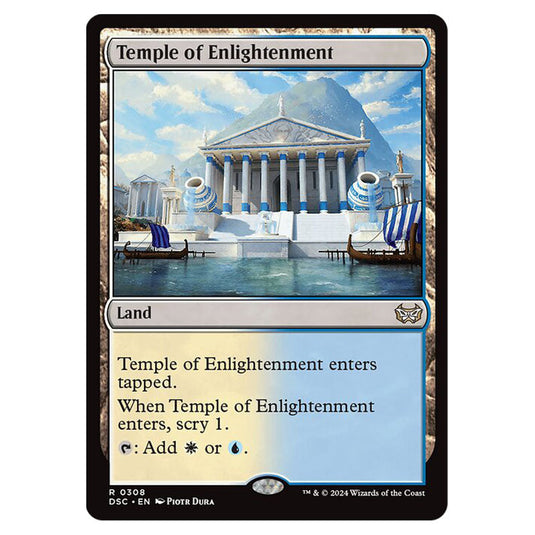 Temple of Enlightenment 308 card from the Magic The Gathering set Duskmourn: House of Horror Commander