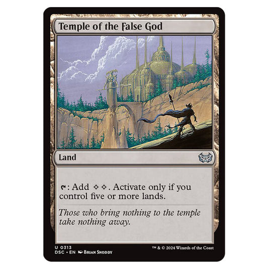 Temple of the False God 313 card from the Magic The Gathering set Duskmourn: House of Horror Commander