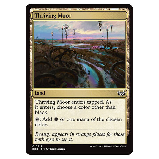 Thriving Moor 317 card from the Magic The Gathering set Duskmourn: House of Horror Commander