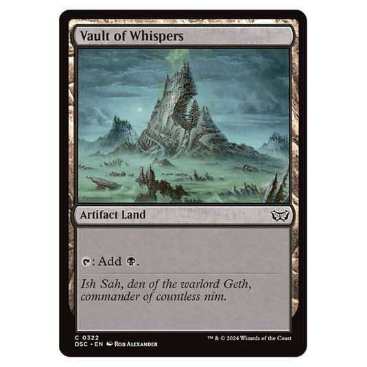 Vault of Whispers 322 card from the Magic The Gathering set Duskmourn: House of Horror Commander