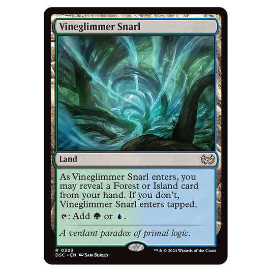 Vineglimmer Snarl 323 card from the Magic The Gathering set Duskmourn: House of Horror Commander