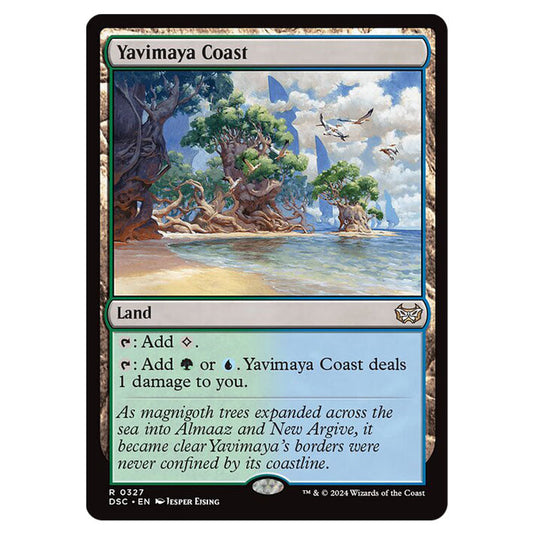 Yavimaya Coast 327 card from the Magic The Gathering set Duskmourn: House of Horror Commander