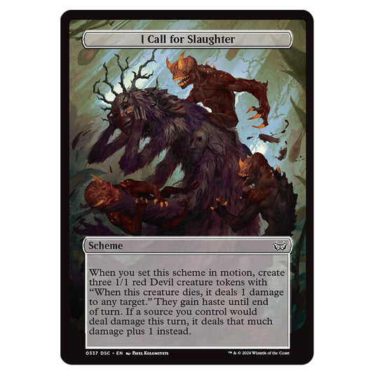 I Call for Slaughter 337 card from the Magic The Gathering set Duskmourn: House of Horror Commander