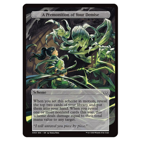 A Premonition of Your Demise 353 card from the Magic The Gathering set Duskmourn: House of Horror Commander