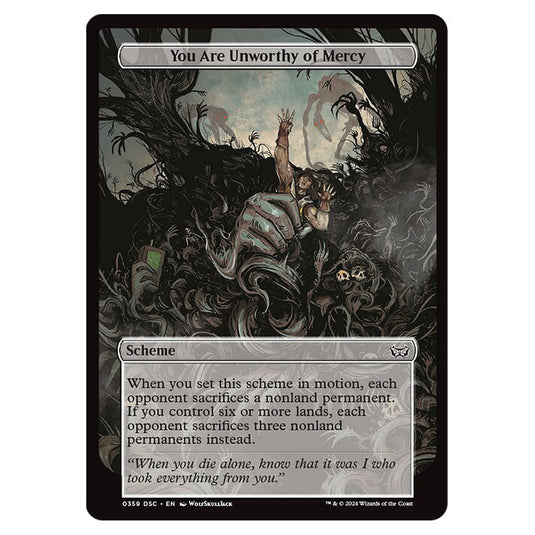 You Are Unworthy of Mercy 359 card from the Magic The Gathering set Duskmourn: House of Horror Commander