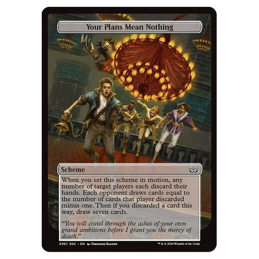 Your Plans Mean Nothing 367 card from the Magic The Gathering set Duskmourn: House of Horror Commander