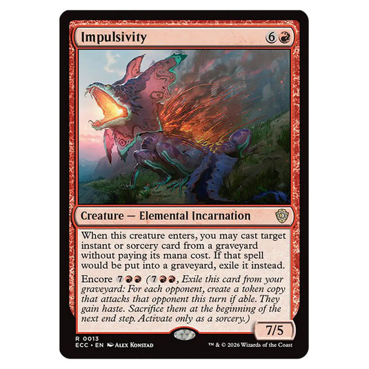 Impulsivity 0013 card from the Magic The Gathering set Lorwyn Eclipsed Commander