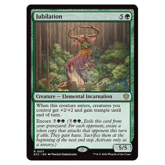 Jubilation 0017 card from the Magic The Gathering set Lorwyn Eclipsed Commander