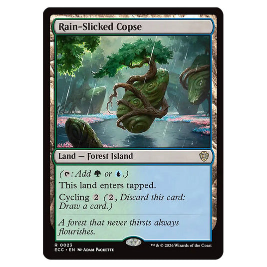 Rain-Slicked Copse 0023 card from the Magic The Gathering set Lorwyn Eclipsed Commander