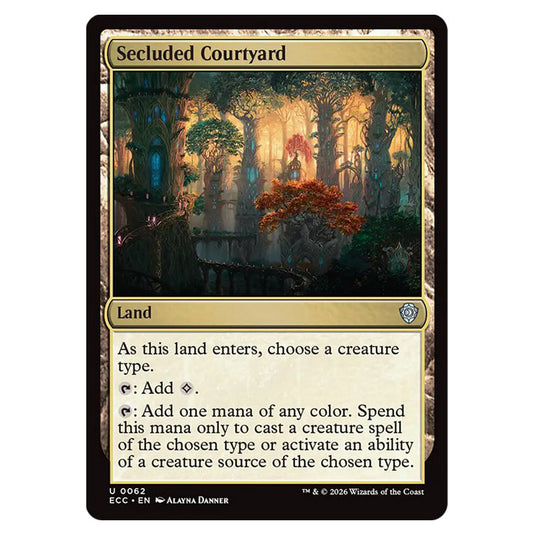 Secluded Courtyard 0062 card from the Magic The Gathering set Lorwyn Eclipsed Commander