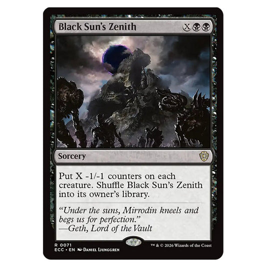 Black Sun's Zenith 0071 card from the Magic The Gathering set Lorwyn Eclipsed Commander