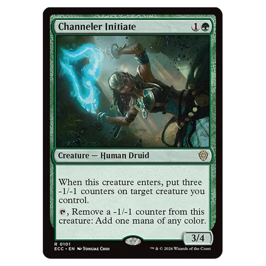 Channeler Initiate 0101 card from the Magic The Gathering set Lorwyn Eclipsed Commander