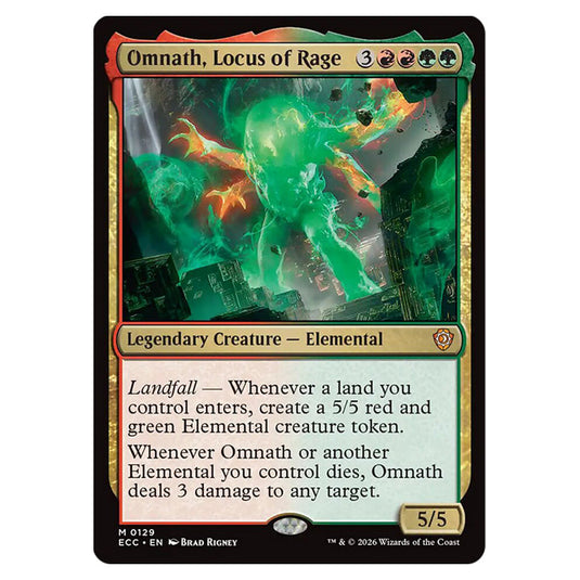 Omnath, Locus of Rage 0129 card from the Magic The Gathering set Lorwyn Eclipsed Commander