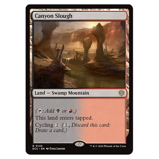 Canyon Slough 0145 card from the Magic The Gathering set Lorwyn Eclipsed Commander