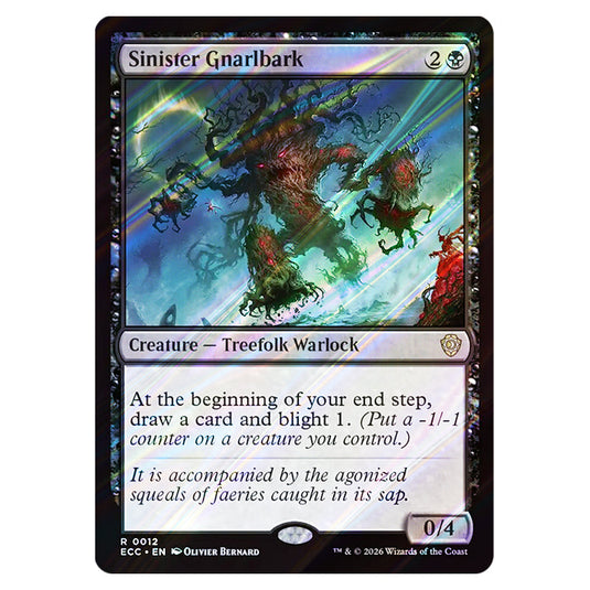 Sinister Gnarlbark 0012 card from the Magic The Gathering set Lorwyn Eclipsed Commander