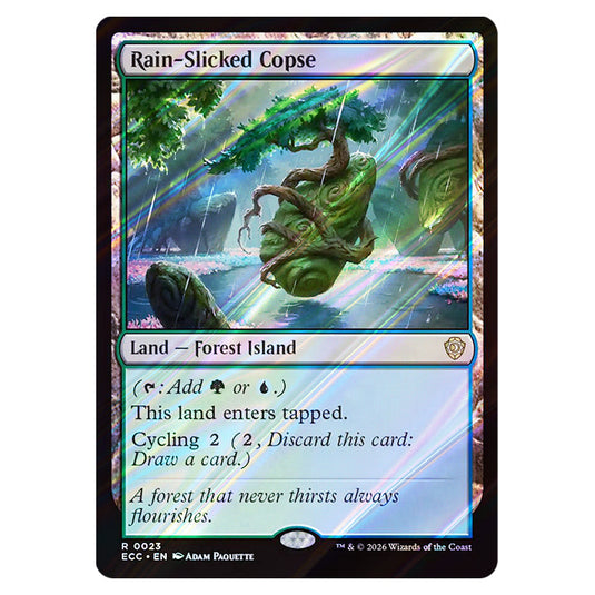Rain-Slicked Copse 0023 card from the Magic The Gathering set Lorwyn Eclipsed Commander