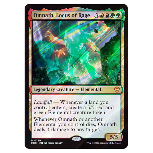 Omnath, Locus of Rage 0129 card from the Magic The Gathering set Lorwyn Eclipsed Commander