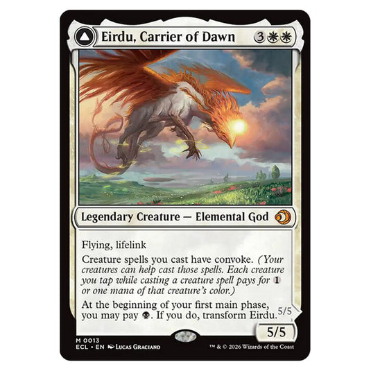 Eirdu, Carrier of Dawn // Isilu, Carrier of Twilight 0013 card from the Magic The Gathering set Lorwyn Eclipsed