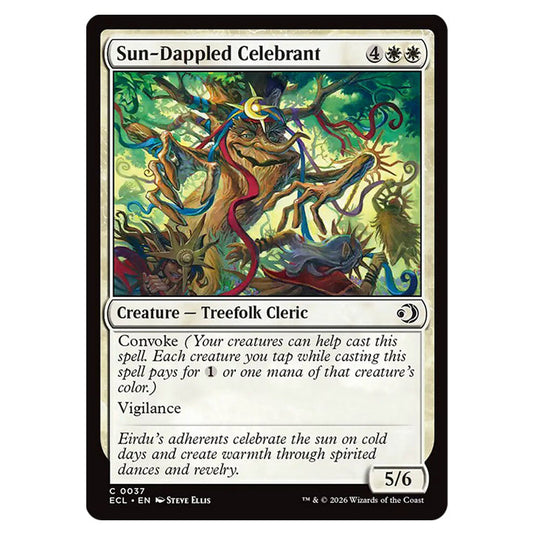 Sun-Dappled Celebrant 0037 card from the Magic The Gathering set Lorwyn Eclipsed