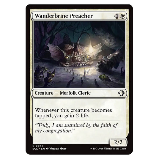 Wanderbrine Preacher 0041 card from the Magic The Gathering set Lorwyn Eclipsed
