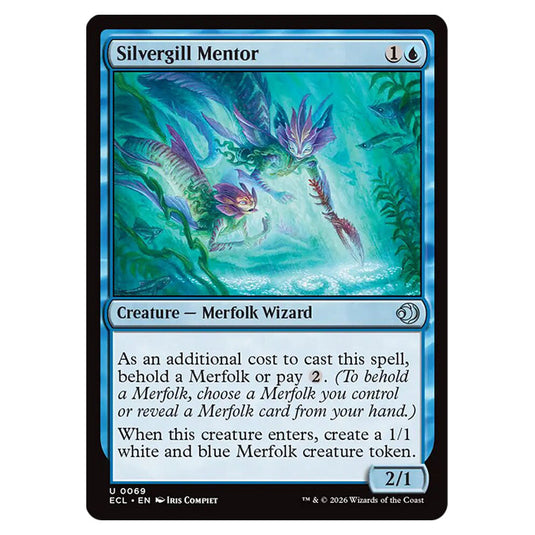 Silvergill Mentor 0069 card from the Magic The Gathering set Lorwyn Eclipsed