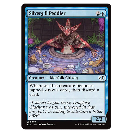 Silvergill Peddler 0070 card from the Magic The Gathering set Lorwyn Eclipsed