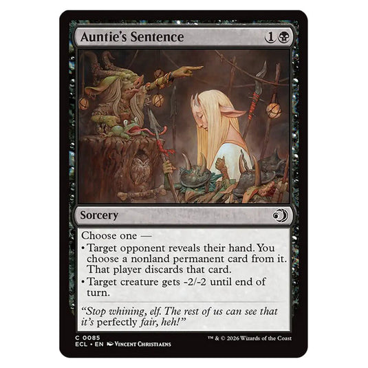 Auntie's Sentence 0085 card from the Magic The Gathering set Lorwyn Eclipsed