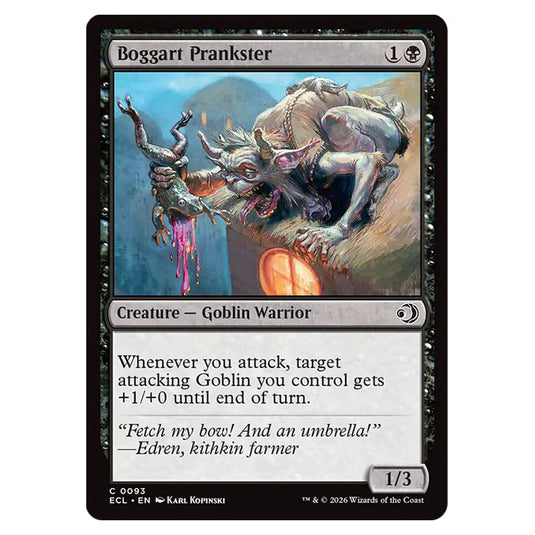 Boggart Prankster 0093 card from the Magic The Gathering set Lorwyn Eclipsed