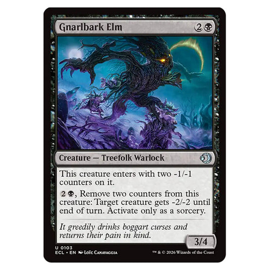 Gnarlbark Elm 0103 card from the Magic The Gathering set Lorwyn Eclipsed