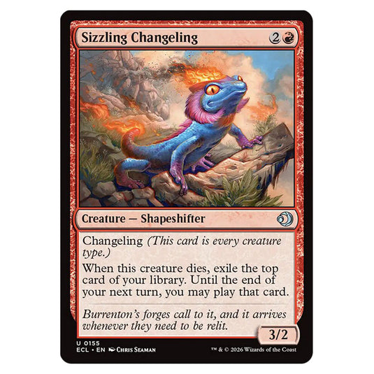Sizzling Changeling 0155 card from the Magic The Gathering set Lorwyn Eclipsed