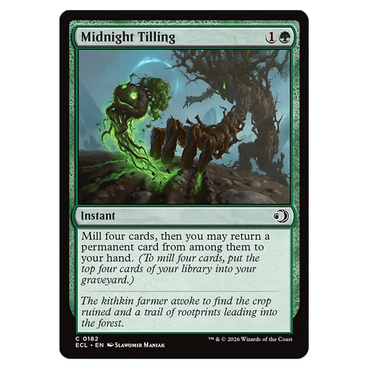Midnight Tilling 0182 card from the Magic The Gathering set Lorwyn Eclipsed