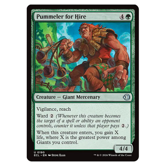 Pummeler for Hire 0190 card from the Magic The Gathering set Lorwyn Eclipsed