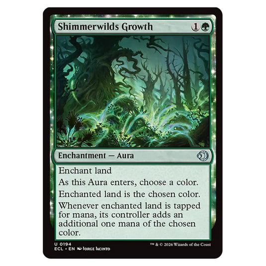 Shimmerwilds Growth 0194 card from the Magic The Gathering set Lorwyn Eclipsed