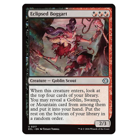 Eclipsed Boggart 0217 card from the Magic The Gathering set Lorwyn Eclipsed