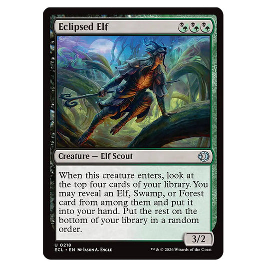 Eclipsed Elf 0218 card from the Magic The Gathering set Lorwyn Eclipsed