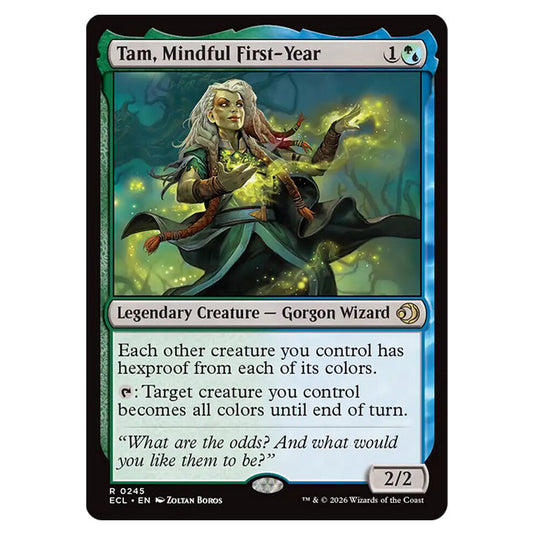 Tam, Mindful First-Year 0245 card from the Magic The Gathering set Lorwyn Eclipsed