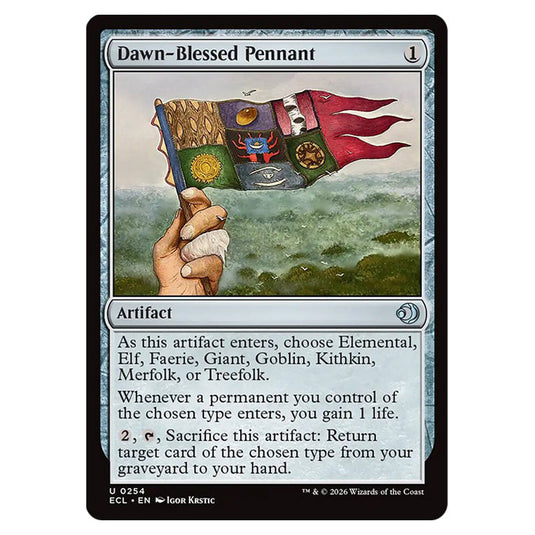 Dawn-Blessed Pennant 0254 card from the Magic The Gathering set Lorwyn Eclipsed