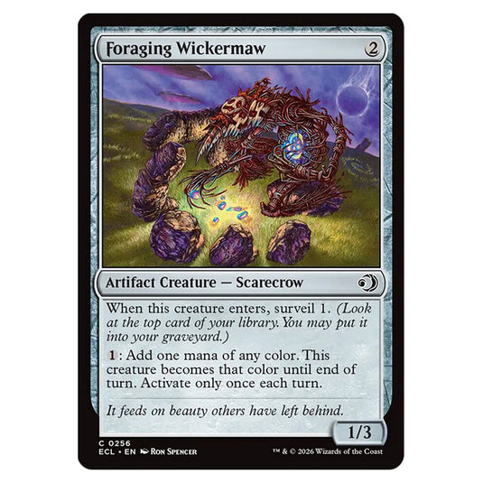 Foraging Wickermaw 0256 card from the Magic The Gathering set Lorwyn Eclipsed